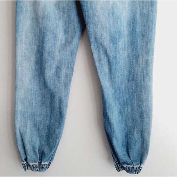 ZOO YORK / Jogger Hi-Rise Broken-In Jean Faded Distressed Blue Sz M Flawed - Picture 11 of 15